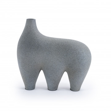 Vaza de aluminiu Momo medie gri 30,5 cm