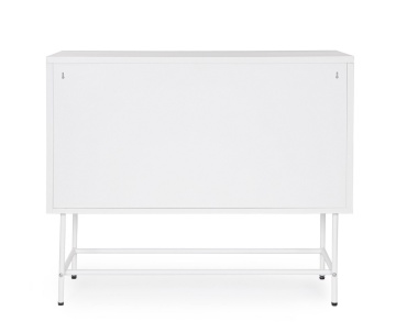 Vitrina Carey, 2 uși, din oțel, alb, 110x43x90 cm - Img 3