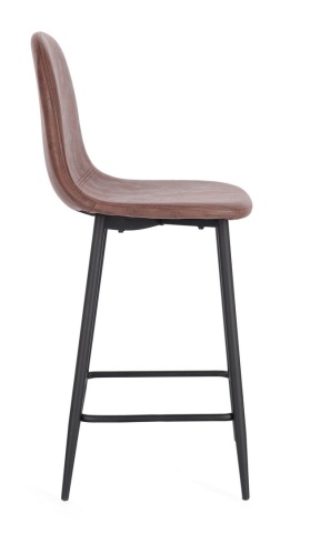 Acest set de două scaune de bar combină un design de inspirație vintage cu funcționalitatea modernă, fiind ideal pentru insula din bucătărie sau zona de bar. Șezutul confortabil este realizat din polipropilenă și acoperit cu piele ecologică (poliuretan) d - Img 6