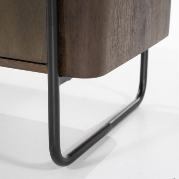 Bibliotecă din lemn de mango James 2 usi 96x46x210 cm maro - Img 2