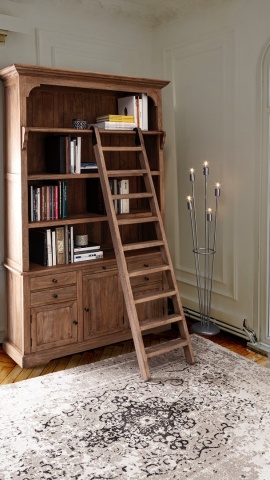 Bibliotecă Domitille din lemn de mango cu scara 233,7 cm - Img 10