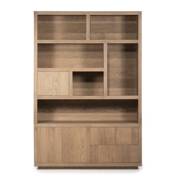 Biblioteca Helsinki din lemn de stejar maro deschis 150x220 cm