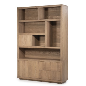 Biblioteca Helsinki din lemn de stejar maro deschis 150x220 cm - Img 3