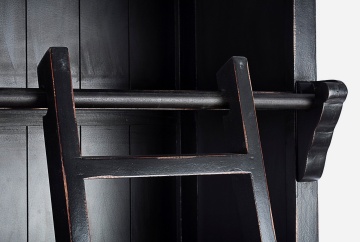 Bibliotecă Jefferson Black din lemn de mango neagra 233.7 cm - Img 6