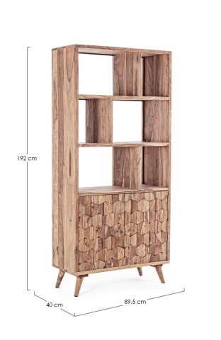 Bibliotecă Kant din lemn de sheesham maro 192 cm - Img 2