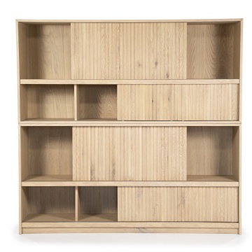 Bibliotecă Milo din lemn de stejar natur - Img 3