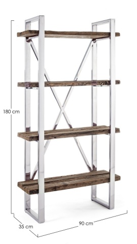 Bibliotecă Stanton din lemn reciclat 180 cm - Img 2