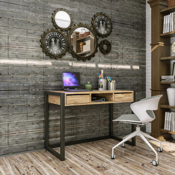 Birou cu 2 serare din pal melaminat Ogene pin 105 cm - Img 5