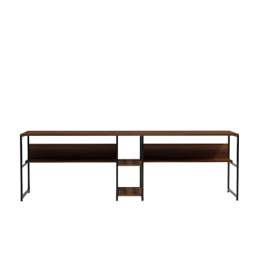 Birou dublu din pal melaminat Buyuc nuc 240 cm