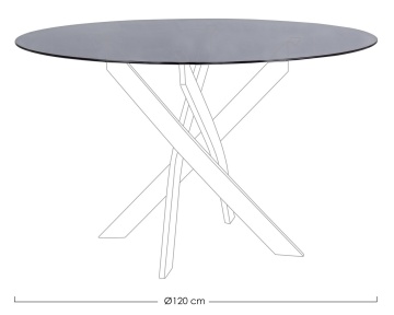 Blat din sticlă masă dining Glamour, Ø120 cm - Img 2