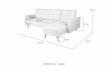 Canapea Maloni extensibila pe dreapta , 3 locuri, creme - Img 13