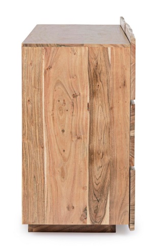 Comodă Aron cu 6 sertare, lucrată manual din lemn de acacia, efect lemn natural, 142x45x83 cm - Img 5