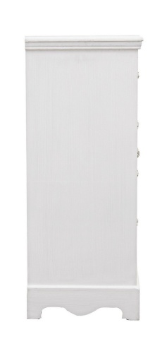 Comodă Blanc, cu 1 ușă și 4 sertare, din MDF, finisaj alb mat cu efect albit, 66 x 32,5 x 80 cm - Img 4