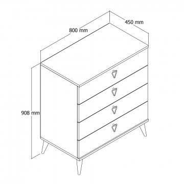 Comoda din pal melaminat Versa nuc 80 cm - Img 5