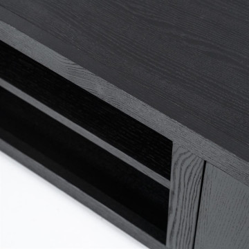 Comoda TV din lemn de stejar Helsinki 160cm neagra - Img 2