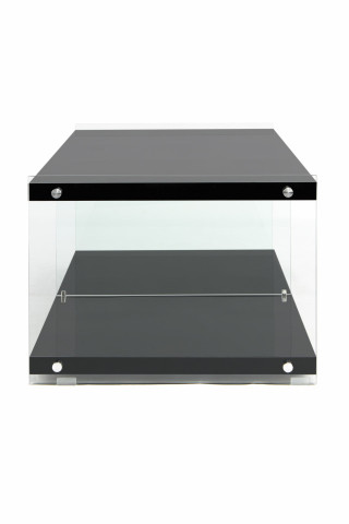 Comoda TV Elementary din sticla temperata neagra 120 cm - Img 3