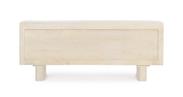 Comodă TV Serapis, cu 4 uși, din lemn de mango, finisaj nitrocelulozic, 140x40x58 cm - Img 4