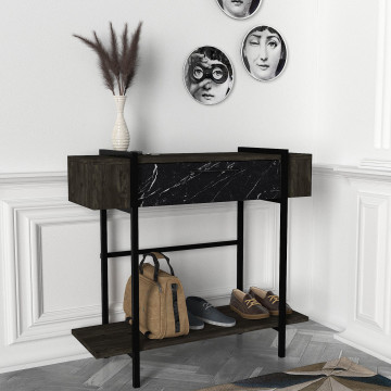 Consola din pal melaminat Lisabona marmură neagra 120 cm - Img 2