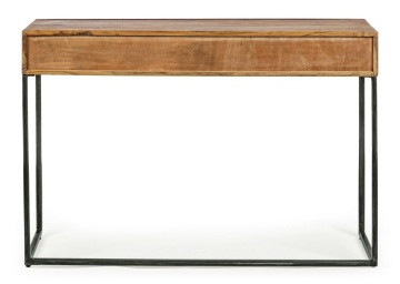 Consolă Egon cu 3 sertare, din lemn de acacia și oțel, 115x35x80 cm - Img 4