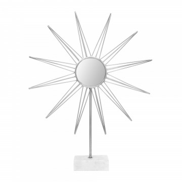 Decoratiune din metal Ajey, argintiu/alb