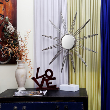 Decoratiune din metal Ajey, argintiu/alb - Img 2
