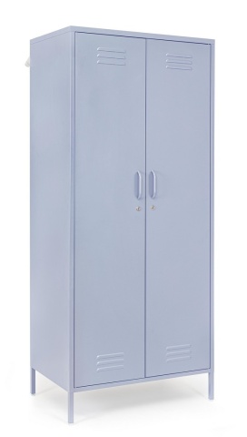 Dulap Cambridge, cu 2 uși, din oțel, vopsit electrostatic, albastru deschis, 80x50x185 cm