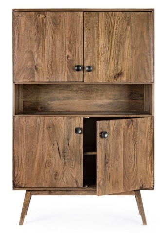Dulap living cu 4 uși Sylvester, din lemn de mango, 104x40x158 cm - Img 7