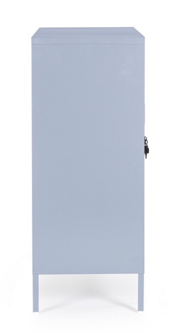 Dulapior Cambridge, cu 2 uși și 2 rafturi ajustabile, din metal vopsit electrostatic, albastru deschis, 80x40x101.5 cm - Img 4