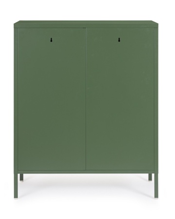 Dulapior Cambridge, cu 2 uși și 2 rafturi ajustabile, din metal vopsit electrostatic, verde salvie, 80x40x101.5 cm - Img 4