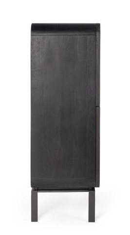 Dulapior Orissa, 4 uși, din lemn de mango cu picioare din oțel, negru, 90x42x120 cm - Img 5