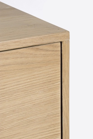 Dulapior Stanwood, cu 3 uși, MDF furniruit stejar, finisaj natural, 90x40x120 cm - Img 6