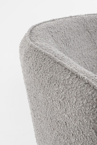 Fotoliu cu brațe Avril, bouclé, gri, 76x70x68 cm - Img 6
