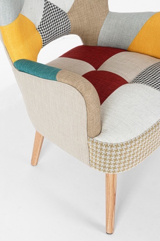 Fotoliu Galatea Queen, din textil patchwork, 65x68x92 cm - Img 7