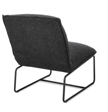 Fotoliu lounge rabatabil Galene, negru, 60x85.5x72 cm - Img 2