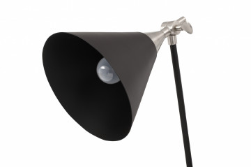 Lampa de birou din fier/alama/aluminiu Celeste, negru/argintiu, un bec - Img 3