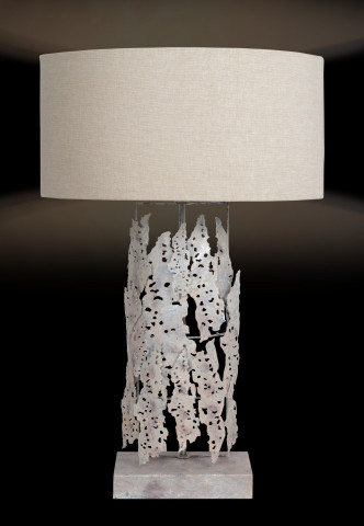 Lampa decorativa din fier/aluminiu/bumbac Magnifique Iceland argintie, un bec - Img 2