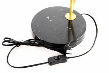 Lampa decorativa din fier/marmura Kayani neagra /aurie /neagra, un bec - Img 7