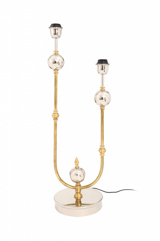 Lampa decorativa din otel/alama/fier Cosima, auriu/argintiu, 2 becuri