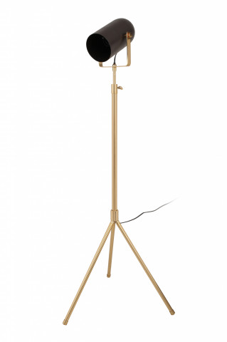 Lampadar din otel/alama/fier Celeste, negru/auriu, un bec 27x53x133-163 cm