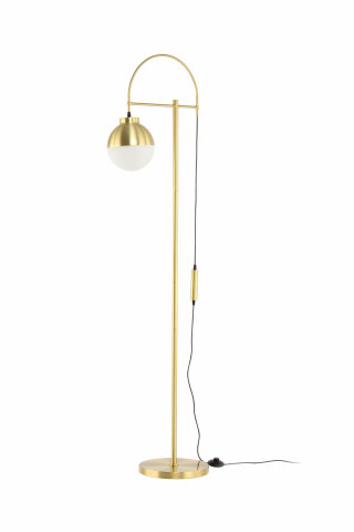 Lampadar din sticla/fie Lavina alb/ auriu, un bec