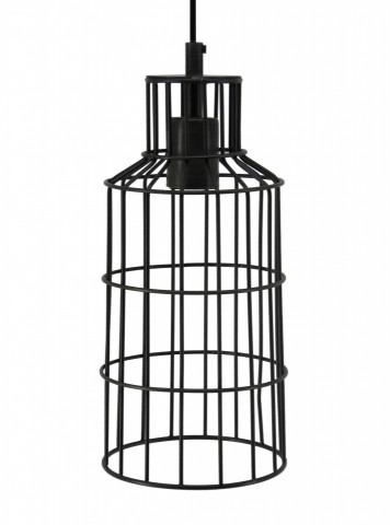 Lustra din fier galvanizat Adhara neagra, un bec