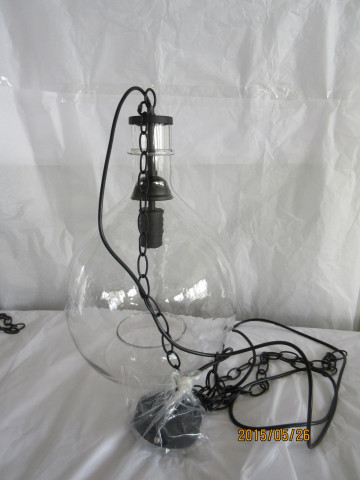 Lustra din sticla/fier Altair Large transparent/negru, un bec - Img 3
