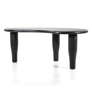Masa de sufragerie cu 3 picioare din lemn de mango negru Harmony 240x115 cm - Img 1