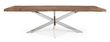 Masă dining extensibilă Arkansas, 10 persoane, cu blat din lemn de acacia, 180-260x90 cm - Img 4