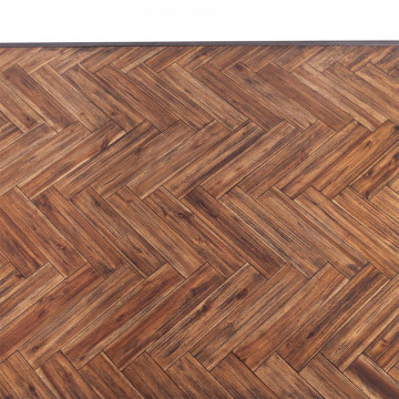 Masa dreptunghiulara cu blat din lemn de salcam Hudson 200x100x77 cm maro/negru - Img 3