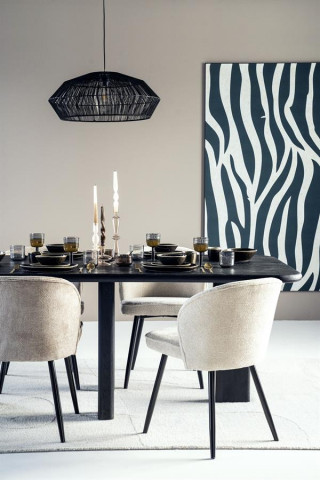 Masa dreptunghiulara din lemn de mango Fynn 200x100x75 cm neagra - Img 3