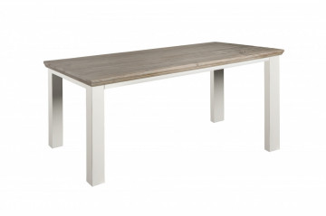 Masa dreptunghiulara din lemn de pin 160x90x78 cm alb/maro