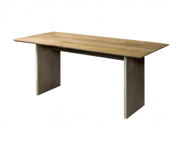 Masa dreptunghiulara din lemn de tec reciclat 240x100x76 cm maro/gri