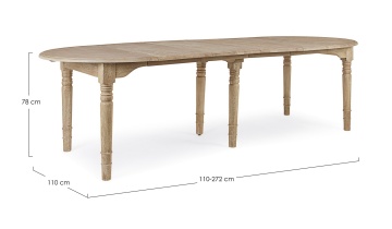 Masă extensibilă Bedford, din lemn masiv de stejar, finisaj ceruit antichizat, 10 locuri, 110-272x110 cm - Img 5