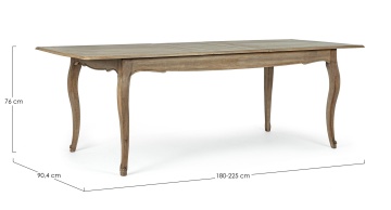 Masă extensibilă Domitille, 8 locuri, din lemn de mango, 180-225x90 cm - Img 3